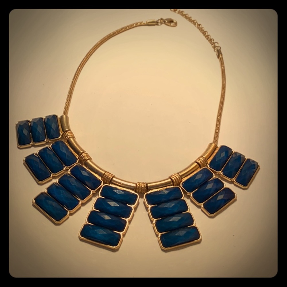 Blue & Gold Statement Necklace